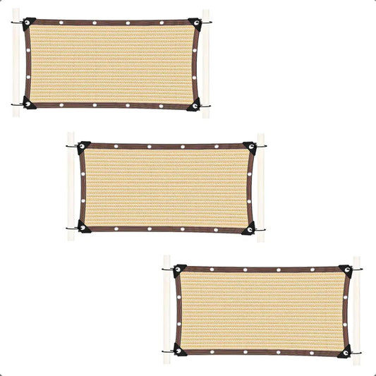 Pack 3 Toldo Vela 3x5m Toldo Rectangular Malla Sombreadora Beige