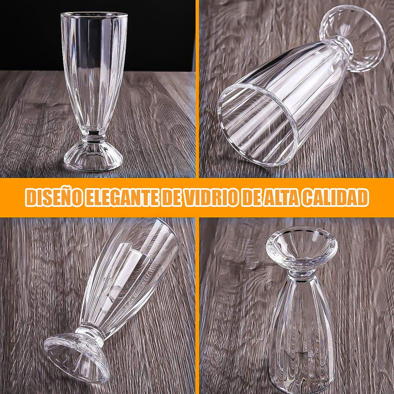 Set 12 Vasos De Vidrio Vasos De Postre Vasos De Helado 325ml Vidrio