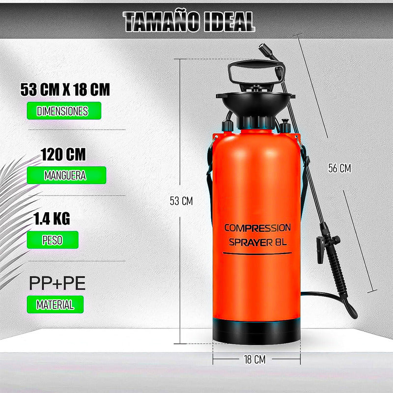 Pulverizador Agua Regadera Plantas Rociador Pulverizador 8l Naranja