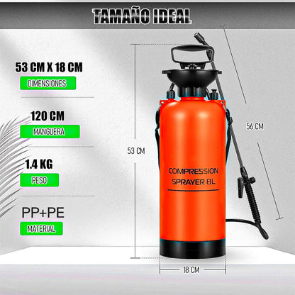 Pulverizador Agua Regadera Plantas Rociador Pulverizador 8l Naranja