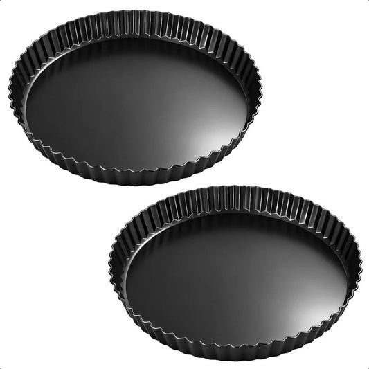 Pack 2 Molde Para Tartaletas Molde Desmontable 28cm Molde Gris