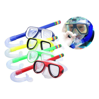 Máscara Snorkel Niños Okshop Verde Ajustable Pvc Buceo Playa