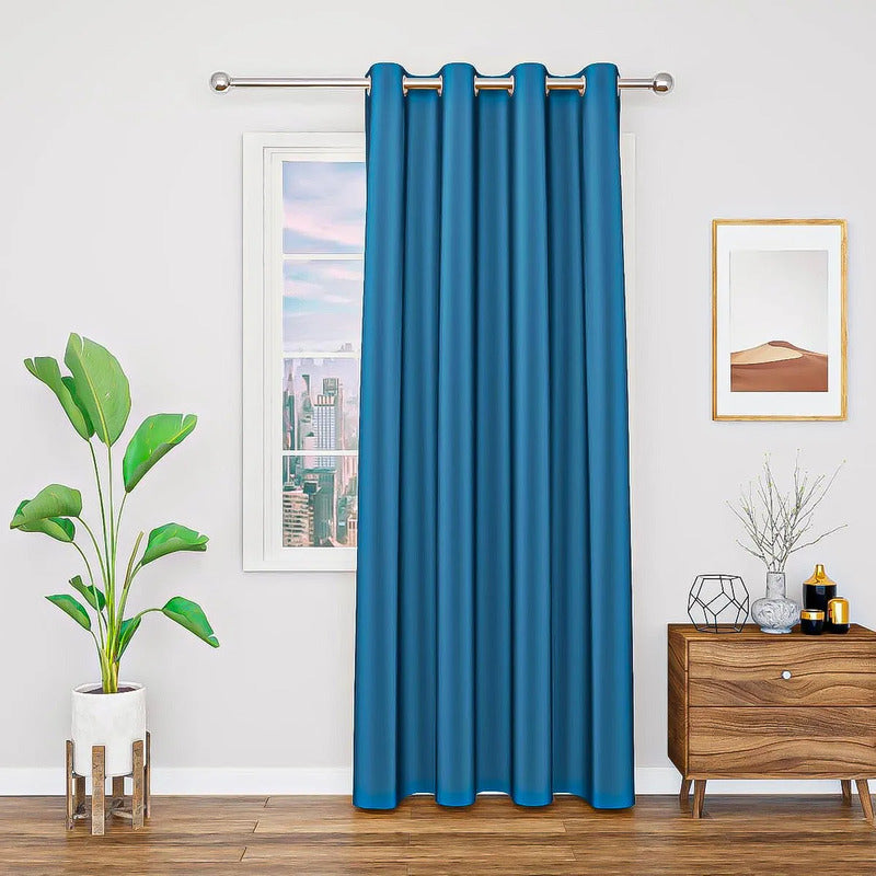 Cortinas De Tela Cortinas Tela Living Cortina De Puerta Cort Azul Claro