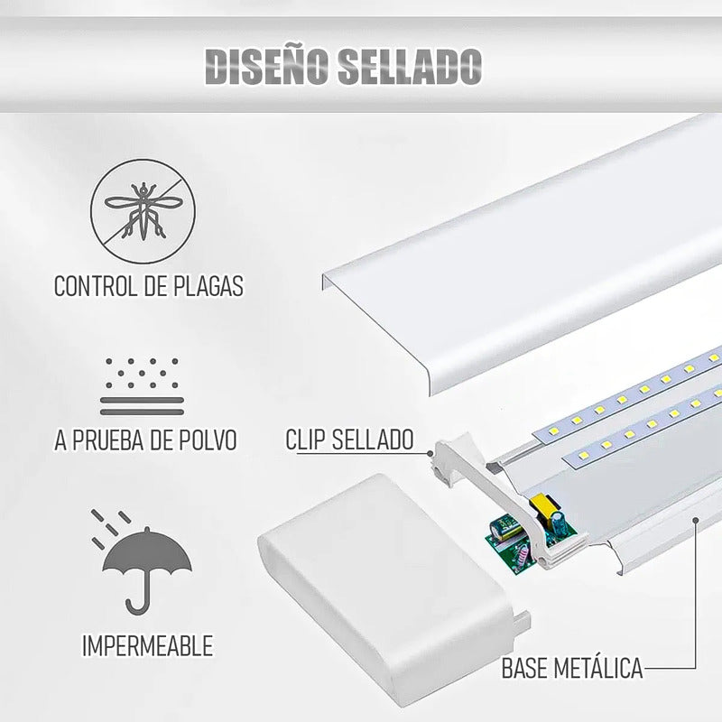 Pack4 Lamparas Para Techo Barra Led Regleta Led Lamparas Led Blanco