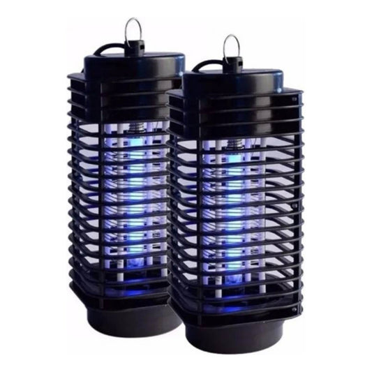 X2 Lampara Mata Insectos Mata Moscas Mosquito Colgante Luzuv Negro
