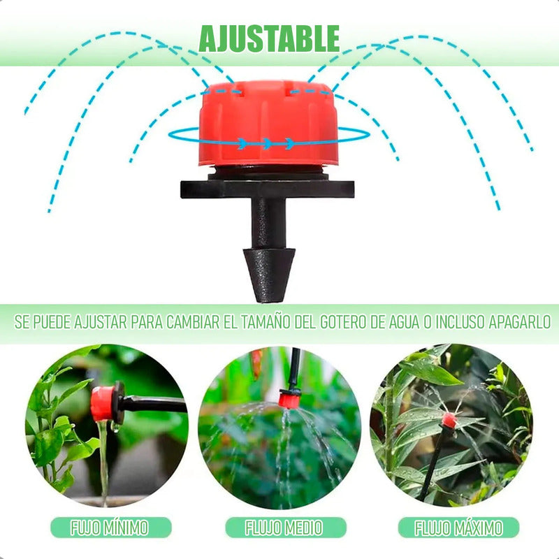 Kit Riego Jardín Okshop Aspersores Automáticos 20m Pvc 62 Piezas