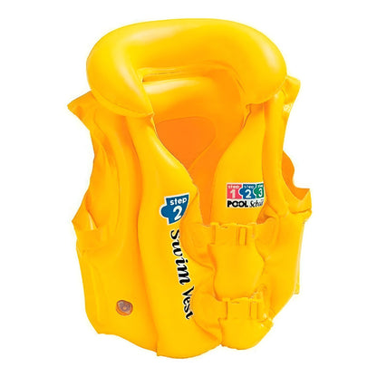 Chaleco Salvavidas Inflable Para Niño Con Arnés Okshop, Amarillo