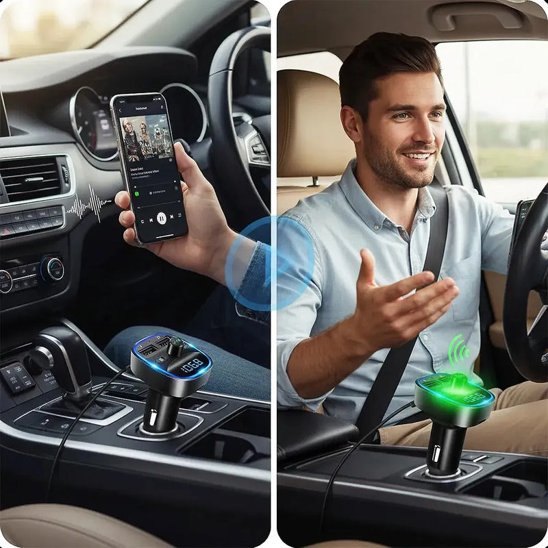 Transmisor Fm Okshop Adaptador Bluetooth Para Auto Con Manos Libres Y Usb