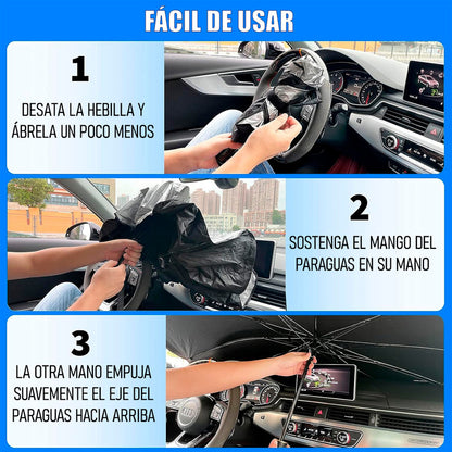 Quitasol Para Autos Cortina Auto Protector Solar Para Auto Negro