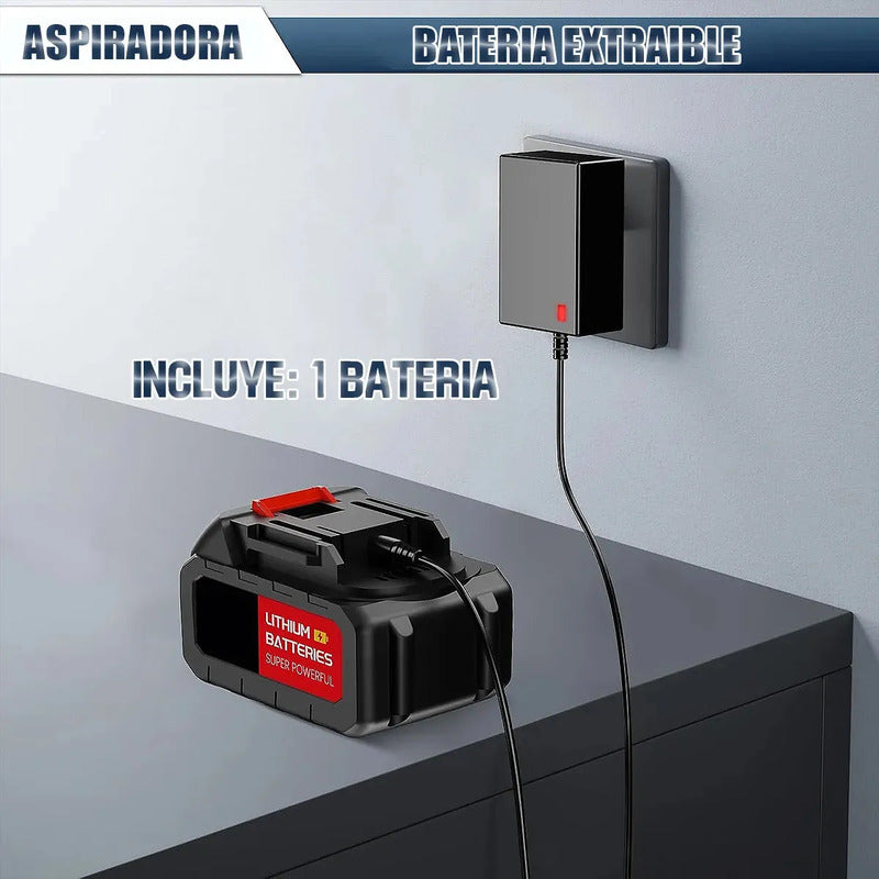 Aspiradora De Mano Inalámbrica Okshop Para Auto Con Función Sopladora Y Batería De Litio Negro