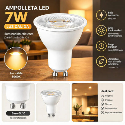 Lampara Led Techo Foco De Techo Ampolleta Gu10 Lámpara Techo Giratorio Okshop Ampolleta Led 7w Ampolletas Led Gu10... Negro