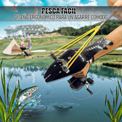 Resortera Profesional Catapulta Resortera Pesca Tirachinas Negro