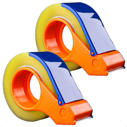 Dispensador De Cinta Pack 2 Cortador De Cinta De Embalaje Naranja
