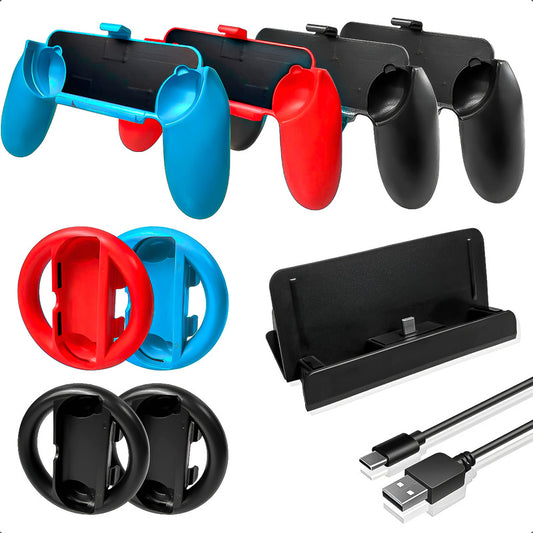 Accesorios Nintendo Switch Funda Control Accesorios 10 En 1 Negro