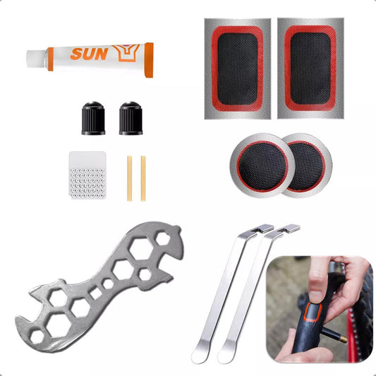 Kit De Herramientas Para Llanta Bicicleta Kit Parches De Bicicleta + Cucharas Neumaticos Herramientas Para Pinchazos Bicicleta Blanco Kit Parches Bicicleta Reparacion Pinchazo Llanta Bicicletas Okshop