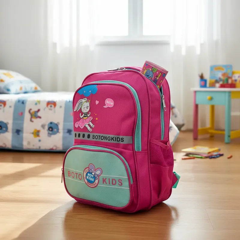 Mochila Escolar Para Niña Mochilas De Niños Dibujos Animados Fucsia