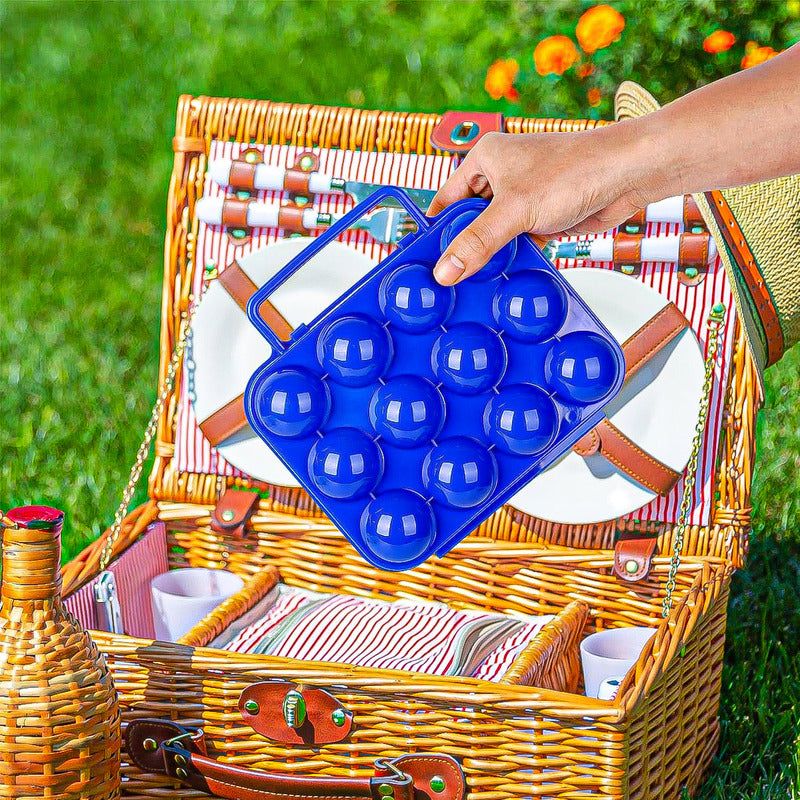 Organizador Huevos Dispensador Huevos Porta 12 Huevos Portat Azul