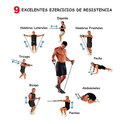 Set Bandas Elasticas Ligas Elasticas Ejercicio 11 Piezas