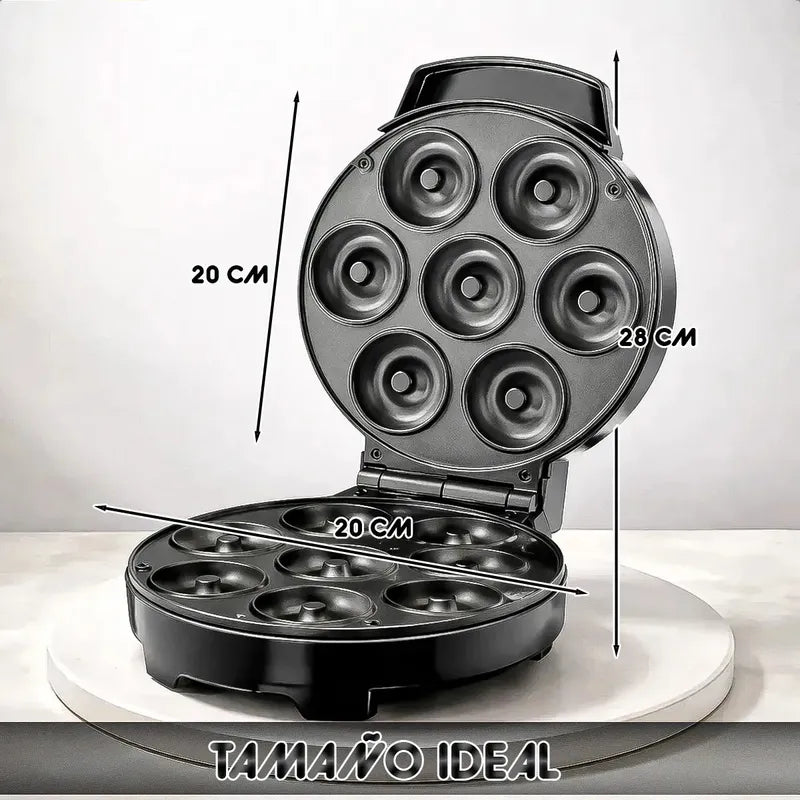Máquina Para Hacer Mini Donas Okshop Con 7 Cavidades Y Antiadherente Negro