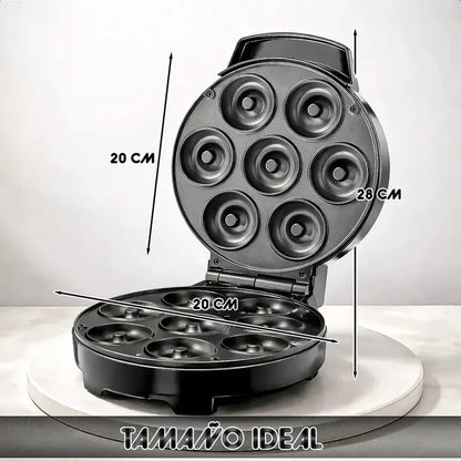 Máquina Para Hacer Mini Donas Okshop Con 7 Cavidades Y Antiadherente Negro
