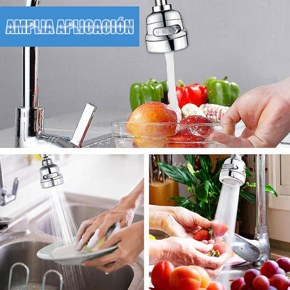 Cuello Flexible Giratorio Lavaplatos Extension Lavaplatos Plateado Brillante