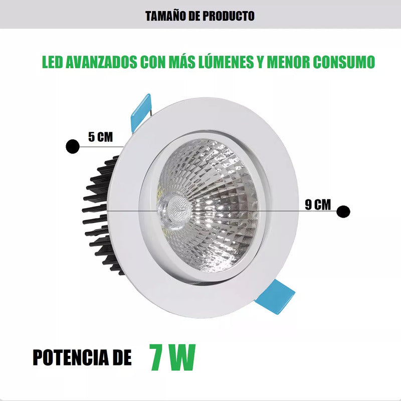 Pack X4 Lamparas Led Techo Foco 7w 220v Lampara Dormitorio Blanco Frio 6500°k Focos Led Embutidos 7w Luz Fria Led Focos Led Embutido Lampara De Techo Redonda Led Embutida Luz Fria Okshop