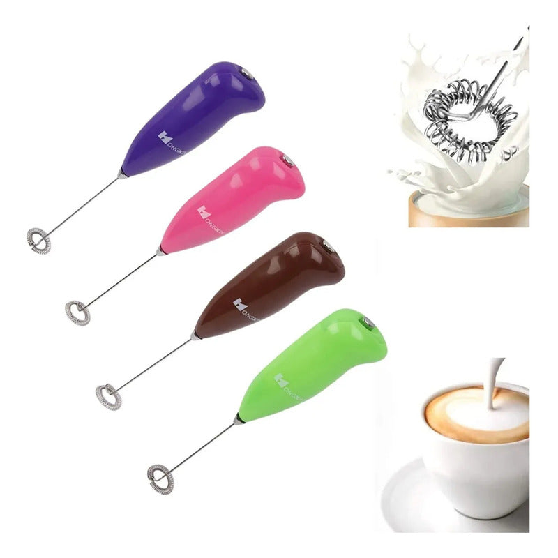 Batidora Manual Okshop Violeta Portátil Para Café Leche Y Huevos