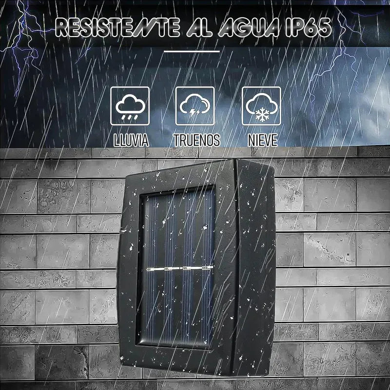 Pack 2 Aplique Pared Aplique Solar Muro Farol De Pared Solar Ok Shop Luces Exteriores Luz Solar Para Exteriores Ámpara Solar Al Aire Libre Lámpara De Pared De Jardín Luces Solares De Pared Negro