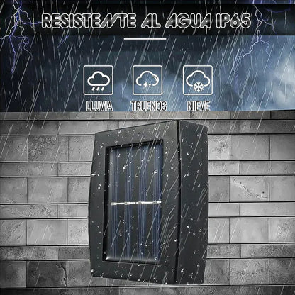 Pack 2 Aplique Pared Aplique Solar Muro Farol De Pared Solar Ok Shop Luces Exteriores Luz Solar Para Exteriores Ámpara Solar Al Aire Libre Lámpara De Pared De Jardín Luces Solares De Pared Negro