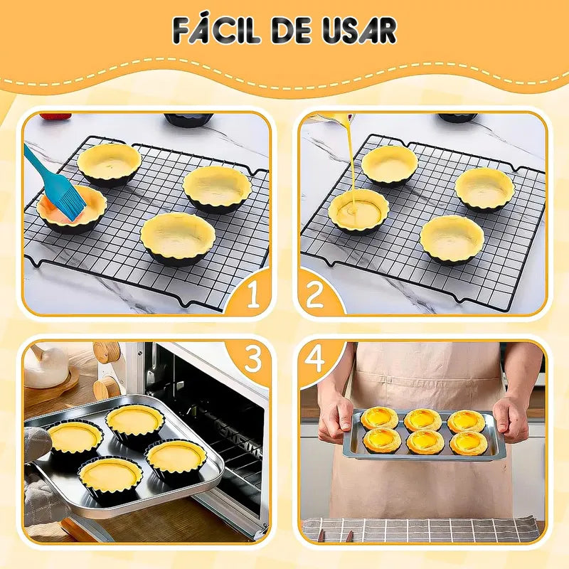 Pack 24 Moldes Mini Tartaleta Molde Desmontable 8cm Moldes Gris
