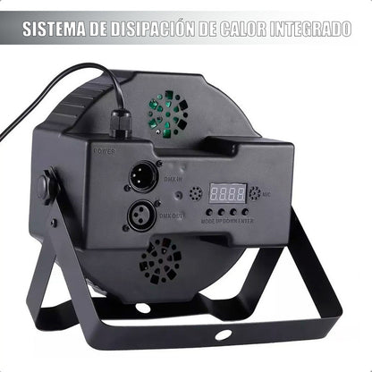 Foco Led Fiesta Luz Elestrodoscopica Led Luz Robotica 36 Led Negro