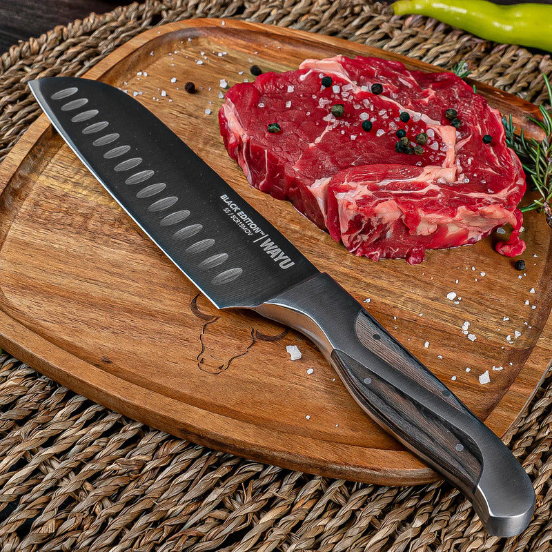 Cuchillo Santoku Wayu Cuchillo Santoku Black Cuchillo Wayu Acero Inoxidable