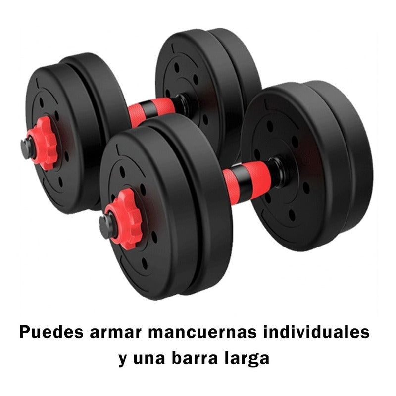 Set De Pesas Ajustable Mancuerna Pack Mancuernas 20kg Pesa