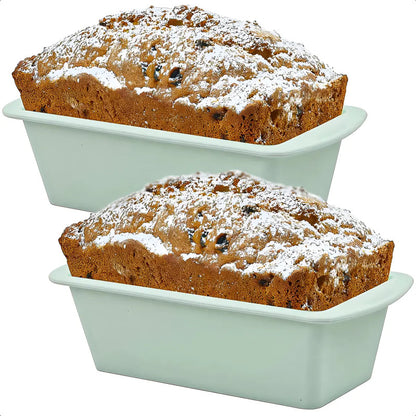 Pack De 2 Moldes De Silicona Rectangulares Antiadherentes Para Pasteles Y Pan, Verde Claro