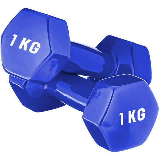 Mancuerna Hexagonal 1 Kg Set Mancuernas Pesa Hexagonal 1 Kg Azul