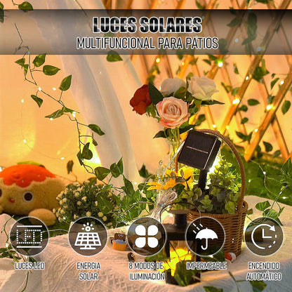 Luces Navidad Solar Guirnalda Luces Solares Luces De Hojas Amarillo