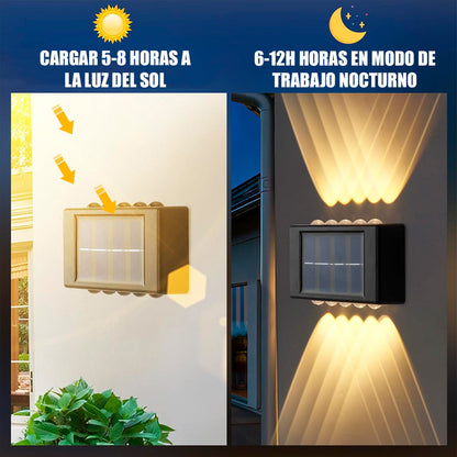 Pack X4 Aplique Solar Exterior Foco Aplique Exterior Pared