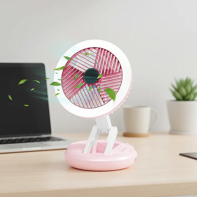 Ventilador Portatil Ventilador De Escritorio Ventilador Led Rosa
