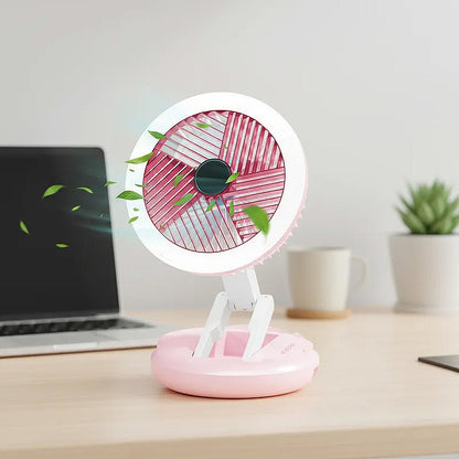 Ventilador Portatil Ventilador De Escritorio Ventilador Led Rosa
