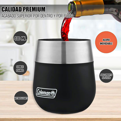 Vasos Termicos Vaso De Acero Inoxidable Vaso Coleman 400 Ml Negro Liso