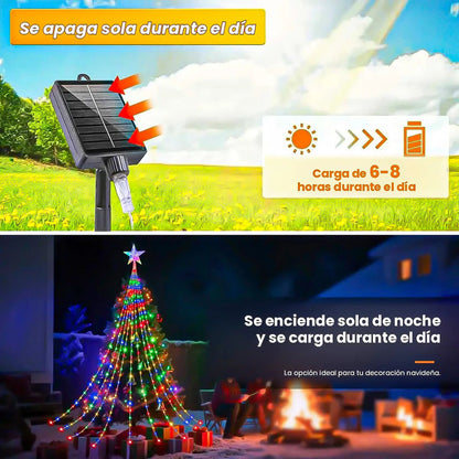 Luces Arbol Navidad Guirnaldas Solares Luces Navidad Solar Amarillo