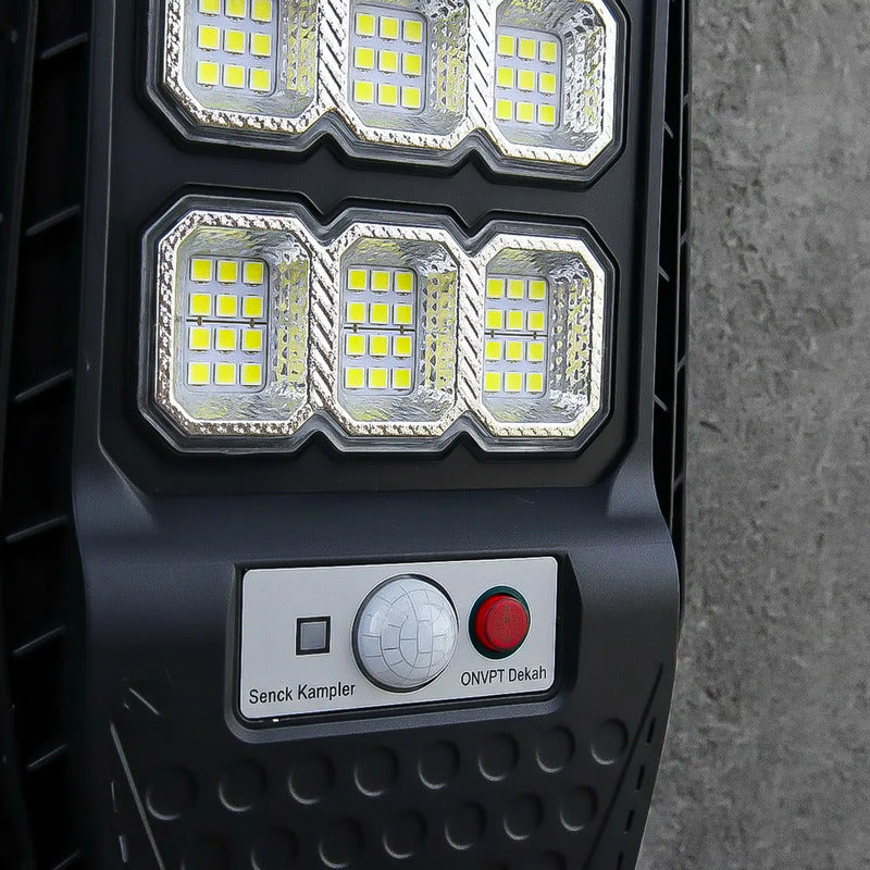 Foco Led Solar 100w Focos Exterior Con Sensor Solares Foco Negro Blanco Frío