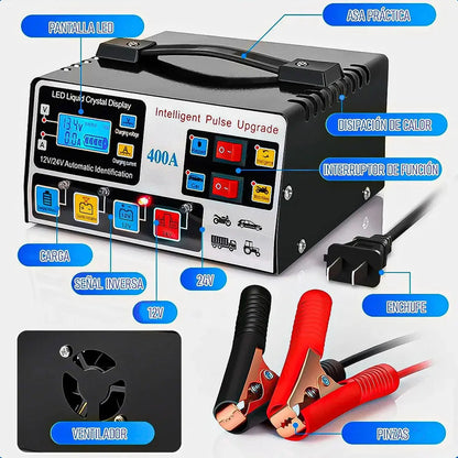Cargador De Baterías Para Auto Y Moto 12v/24v Okshop