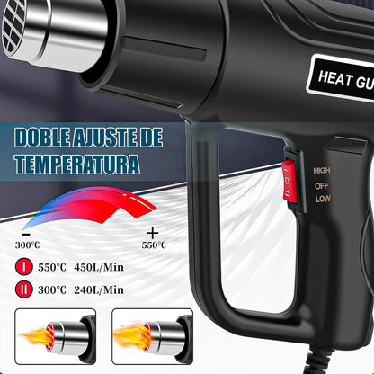 Pistola De Aire Caliente Pistola De Calor Electrica 2000w Negro