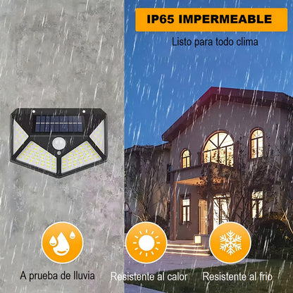 Foco Solar De Exterior Okshop Negro Para Pared Con Sensor De Movimiento