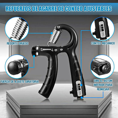 Ejercitador De Mano Okshop Resistencia Ajustable 5 - 60 Kg Azul