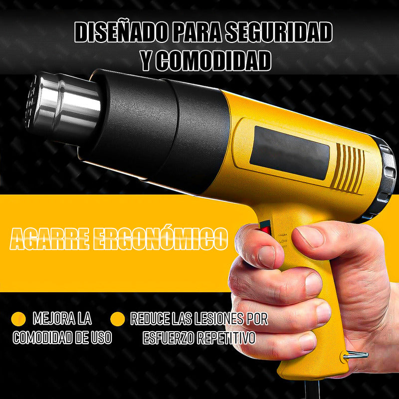 Pistola De Aire Caliente Pistola De Calor Electrica 2000w Amarillo