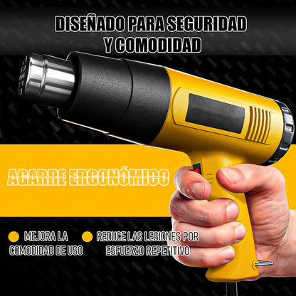 Pistola De Aire Caliente Pistola De Calor Electrica 2000w Amarillo