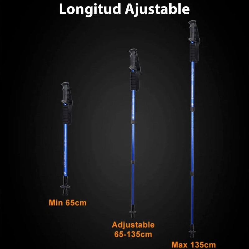 Bastones De Trekking Plegable Baston De Trekking Senderismo Palos Trekking Aluminio Antigolpes Bastones Trekking Ajustable Plegable Baston Trekking Antishock Antideslizante Color Rojo Okshop