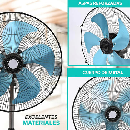 Ventiladores Metalicos Ventilador Pedestal Ventilador Indoor Ventiladores Pie Turbo Aspas Metalicas 50hz Ventilador Pared 5 Aspas 50w 3 Velocidades Diametro 50cm Okshop